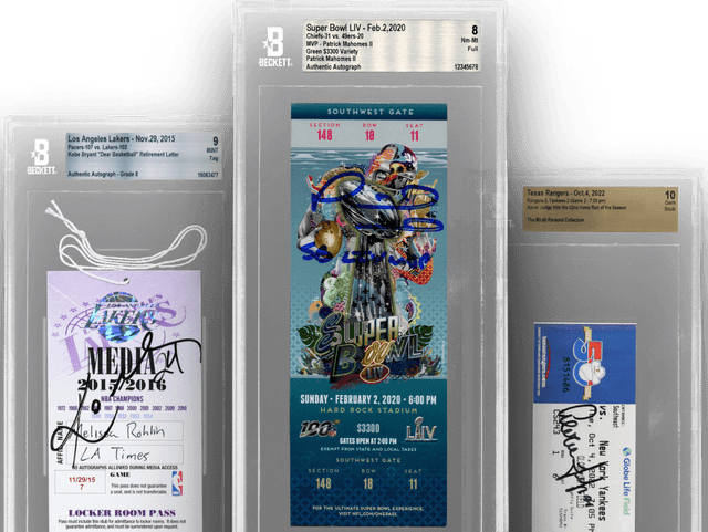 Ticket Grading Services Beckett Authentication