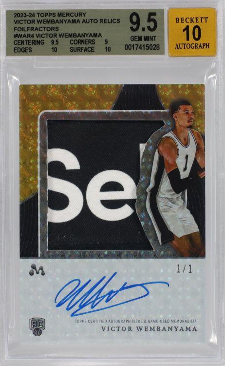 Graded: 2023-24 Topps Mercury Victor Wembanyama Auto Relics Foilfractors