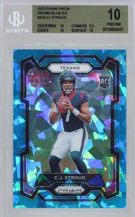 CJ Stroud 2023 Panini Prizm Prizms Blue Ice Values Remain High