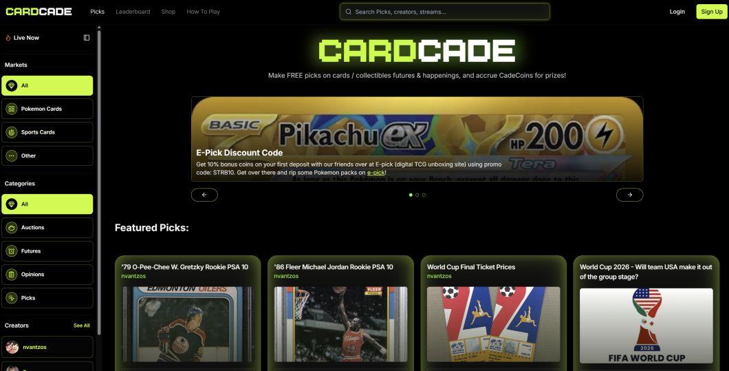 Interview with Trading Card Themed CardCade.Fun CEO Nick Vantzos